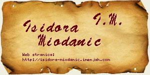 Isidora Miodanić vizit kartica